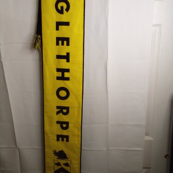Oglethorpe University Scarf Diehard Double Side Fringe Black Yellow - Picture 1 of 13